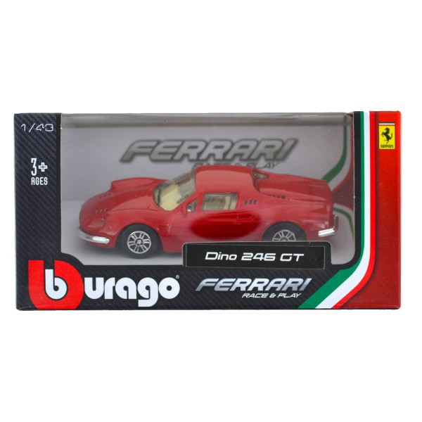 Modèle réduit Ferrari Race & Play 1/43 : Ferrari Dino 246 GT - Bburago-36100-7