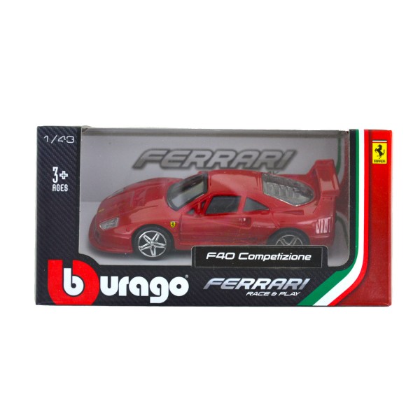 Modèle réduit Ferrari Race & Play 1/43 : Ferrari F40 Competizione - Bburago-36100-4