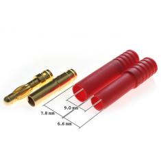 Connecteur : prise 4.0mm plaqué or avec détrompeur (L) (10pcs)