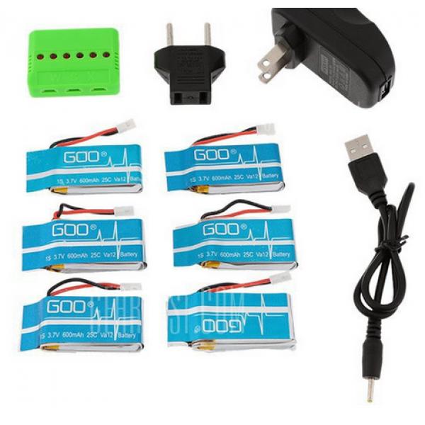 Combo 5 Lipo 1S 3.7V 600mAh + Chargeur Secteur - WSXMX6IN1