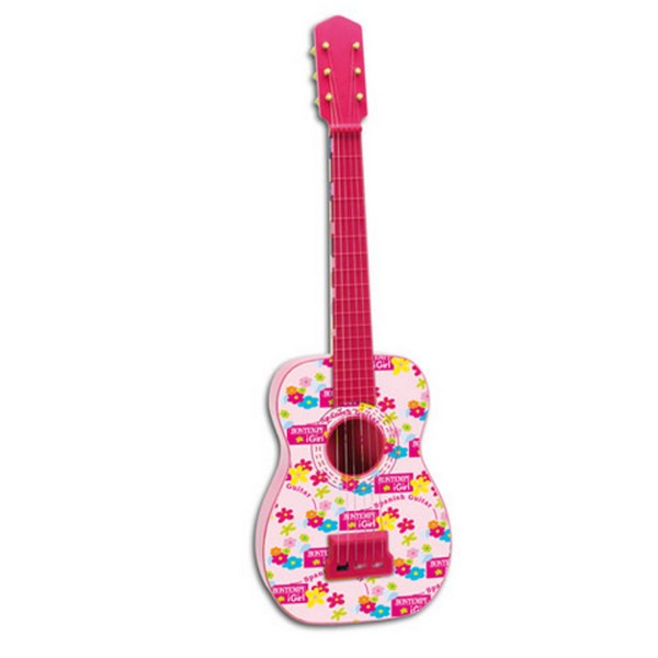 Guitare classique plastique rose avec cordes métalliques - Bontempi-GS7171