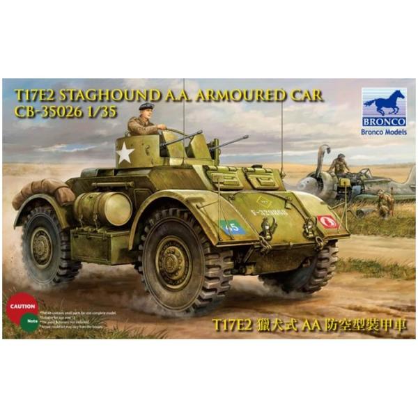 Maquette véhicule militaire : automitrailleuse Staghound A.A - Bronco-CB35026