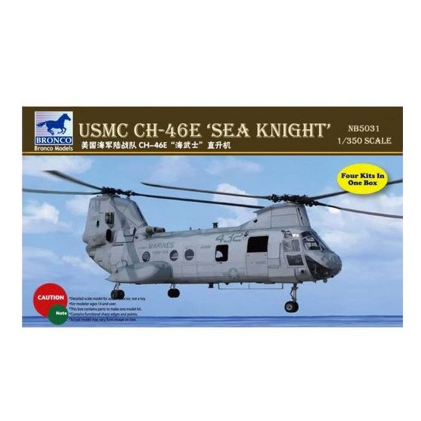 Maquette helicoptère : USMC CH-46E Sea Knight (4 kits par boite) - Bronco-BRM5031