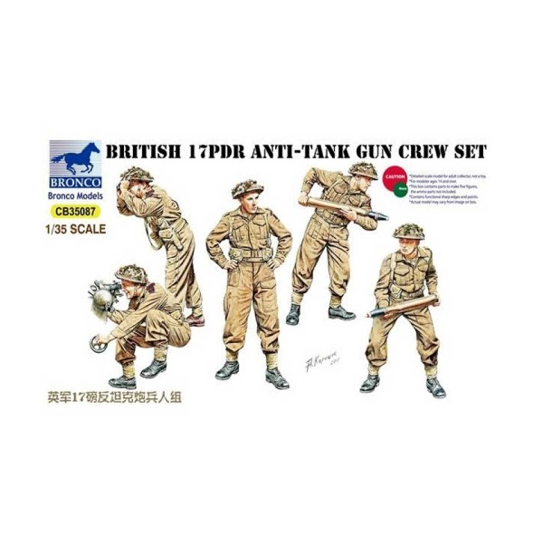 Figurines : Set Artilleurs britanniques 17pdr anti-char - Bronco-BRM35087