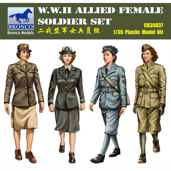 Military figures: Set of allied female soldiers (4 figures) - Bronco-CB35037