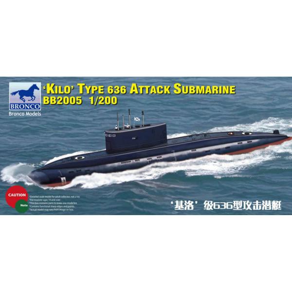 Maquette sous-marin : sous-marin d'attaque russe Kilo Type 636 - Bronco-BB2005