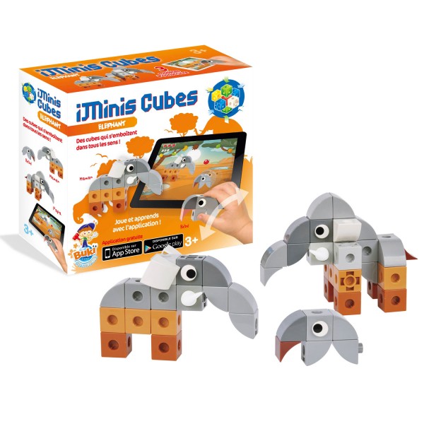 Jeu de construction iMinis Cubes : Eléphant - Buki-7255