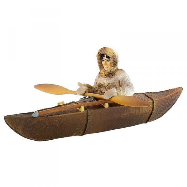 Figurine Inuit : Chasseur Inuit avec kayak - Bullyland-B54558
