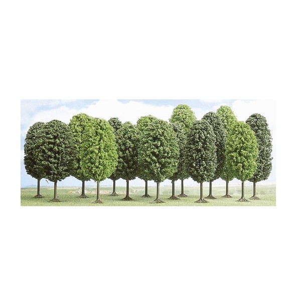 Modélisme : Végétation - Lot de 12 arbres feuillus - Busch-BUE6586