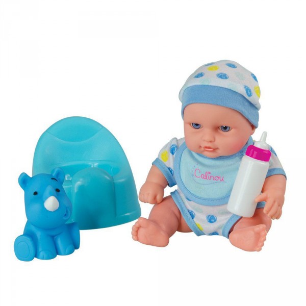 Bébé 20 cm avec pot bleu et accessoires - Calinou-CAL16433-1