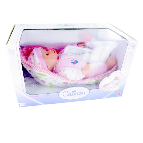Bébé dans son couffin sans anses : rose - Calinou-GI29214-1