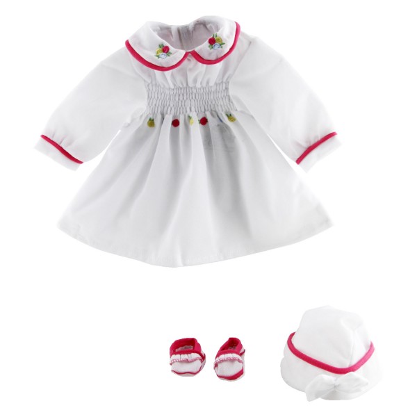 Vêtement pour Bébé 46 cm : Robe blanche - Calinou-LI55004-4