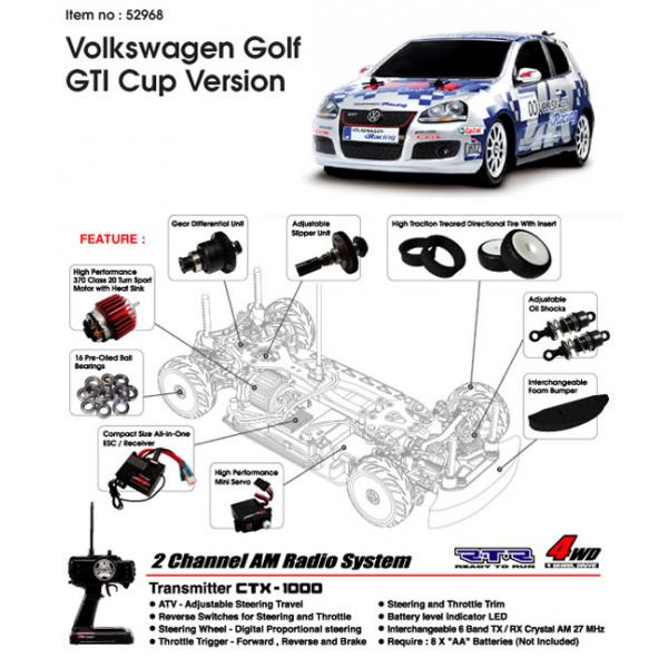 Carisma M14 Golf GTI Cup 1/14e  RTR Rally Car - CA101568