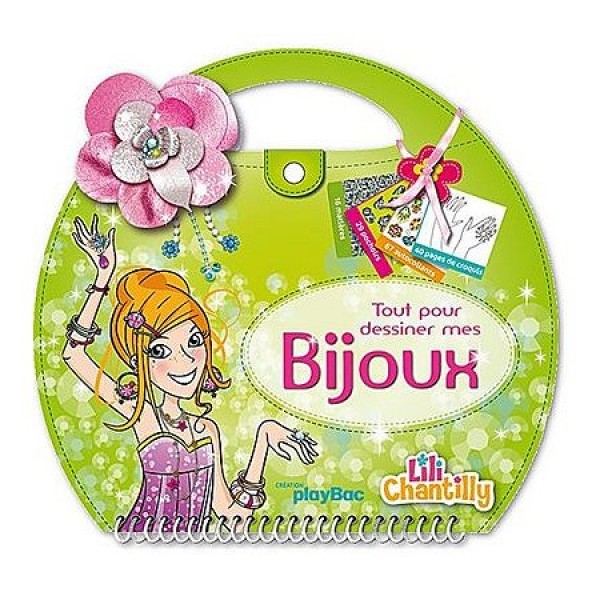 Carnet créatif Lili Chantilly : Tout pour dessiner mes bijoux - PlayBac-124971289