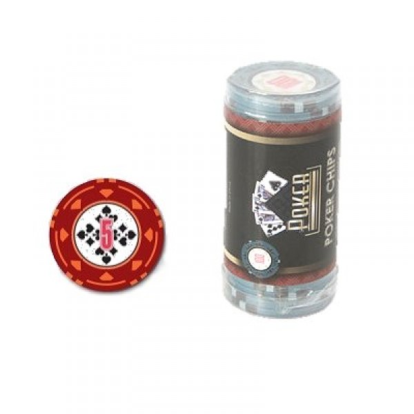 Gamme Poker Diamond : Rouleau de jetons Valeur 5 - Cartamundi-108033321