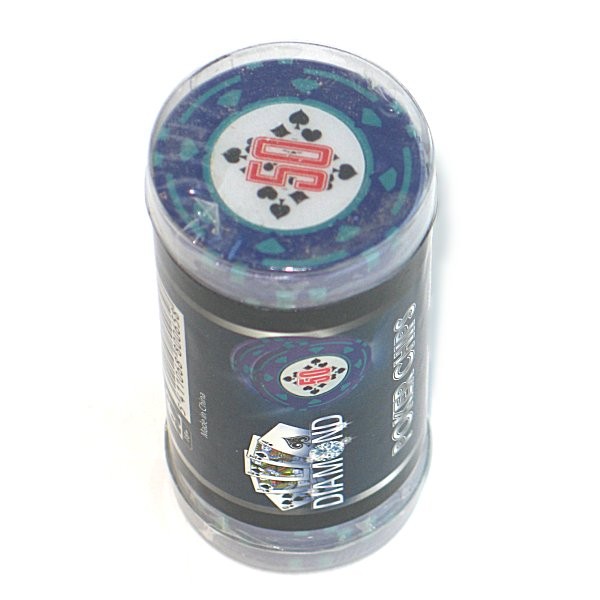 Gamme Poker Diamond : Rouleau de jetons Valeur 50 - Cartamundi-108033324