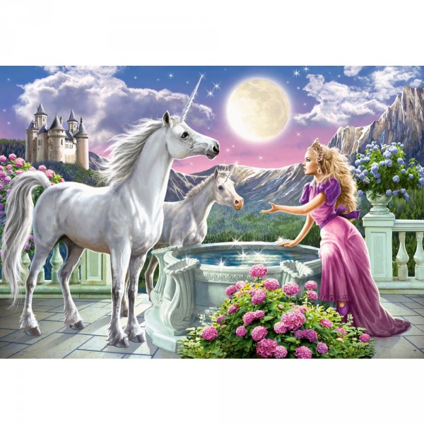 Puzzle 1000 pièces : Princesse et ses licornes - Castorland-103164