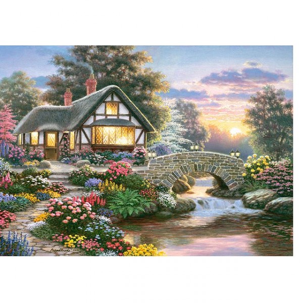 Puzzle 1000 pièces : Richard Burns : Cottage paisible - Castorland-102815