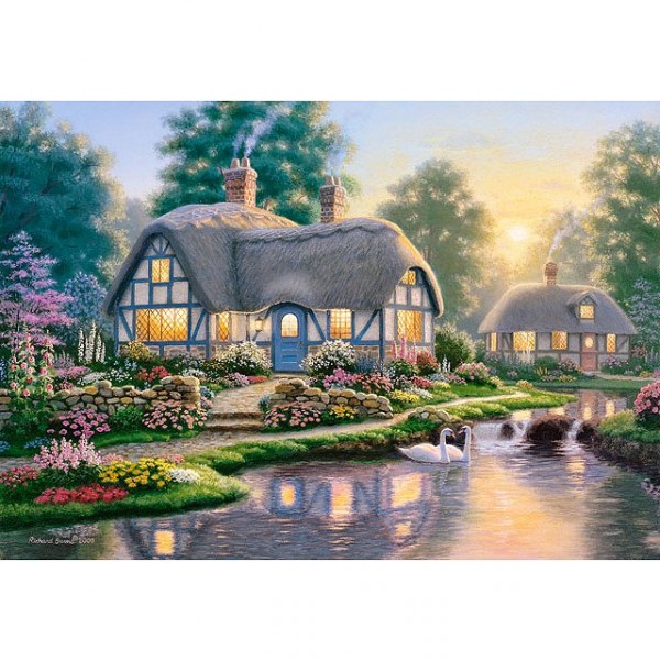 Puzzle 1000 pièces : Richard Burns : L'allée du grand cottage - Castorland-102761