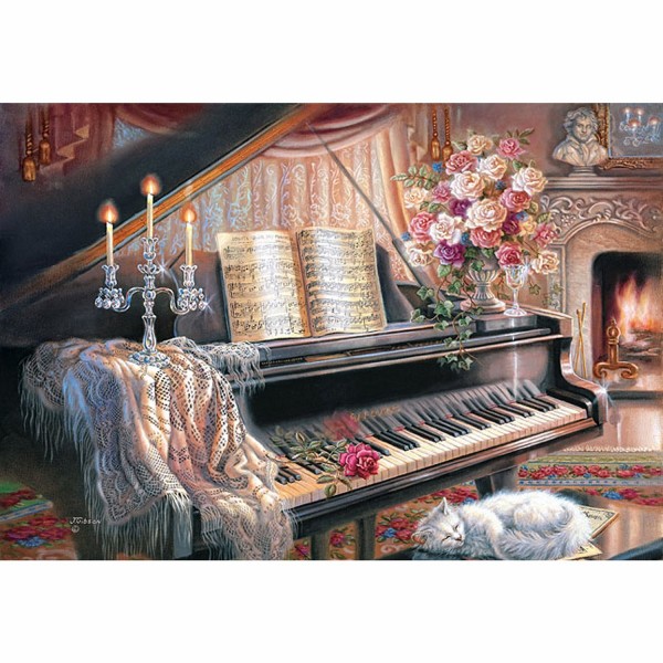 Puzzle 1000 pièces - Judy Gibson : Sonata by Firelight - Castorland-102648