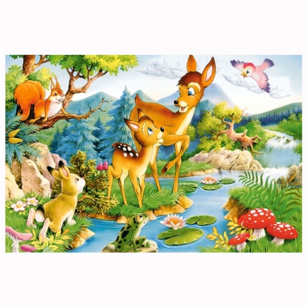 120 Teile Puzzle: Bambi und seine Mutter - Castorland-12725