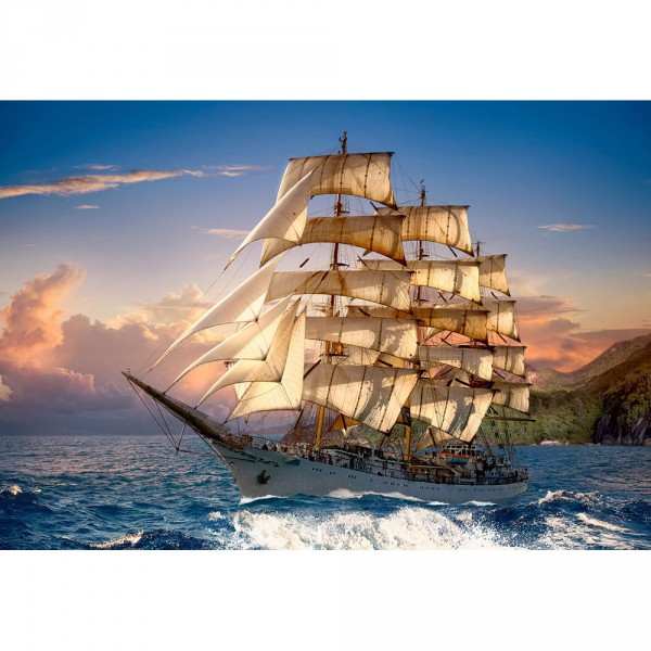 1500 Teile Puzzle: Segelboot in der Abenddämmerung - Castorland-151431-2
