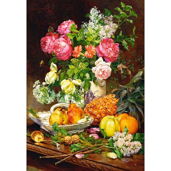 Puzzle 1500 pièces : Roses, fruits et porcelaine - Castorland-151202