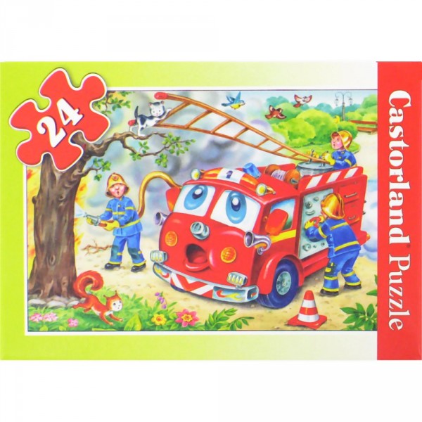 Puzzle 24 pièces - Mini puzzle : Camion de pompier - Castorland-02405BP-4