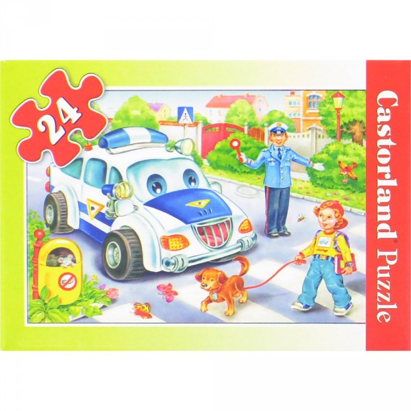 Puzzle 24 pièces - Mini puzzle : Voiture de police - Castorland-02405BP-2