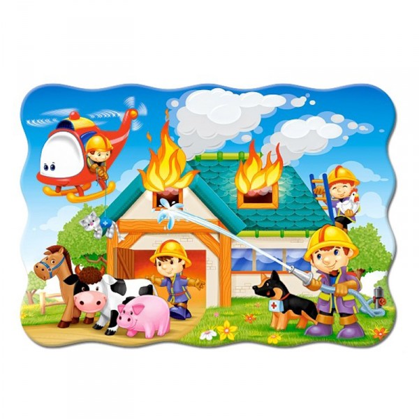 Puzzle 30 pièces : Pompiers en action - Castorland-03525-1