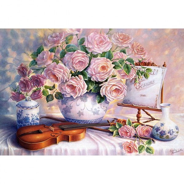 Puzzle 3000 pièces : Trisha Hardwick : Roses pour la soirée - Castorland-300341