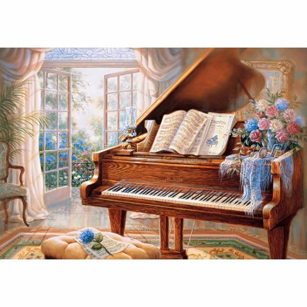 Puzzle 3000 pièces - Judy Gibson : Le piano fleuri - Castorland-300310