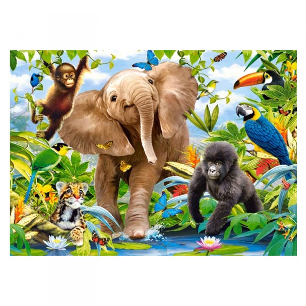 Puzzle 35 pièces : Bébés Animaux de la Jungle - Castorland-035021