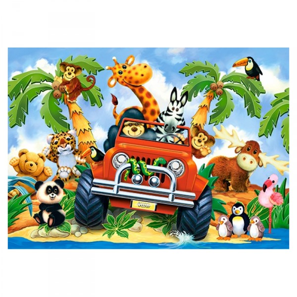40 Teile Puzzle: Tiere auf Safari - Castorland-040131-1