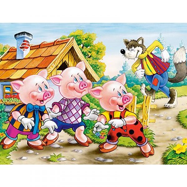 Puzzle 54 pièces - Mini puzzle : Les trois petits cochons - Castorland-08521B-3