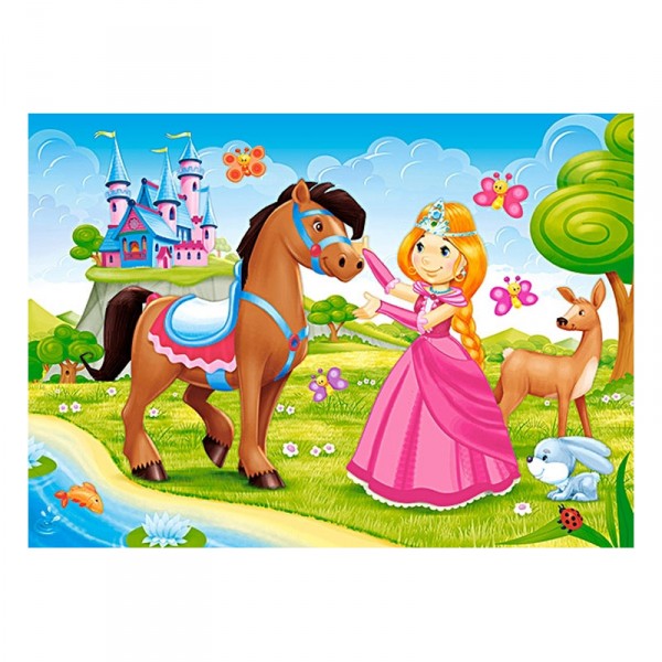 Puzzle 60 pièces : Princesse et ses amis - Castorland-06816-1