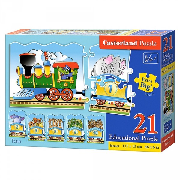 Puzzle éducatif 21 pièces : Train des animaux - Castorland-E-135