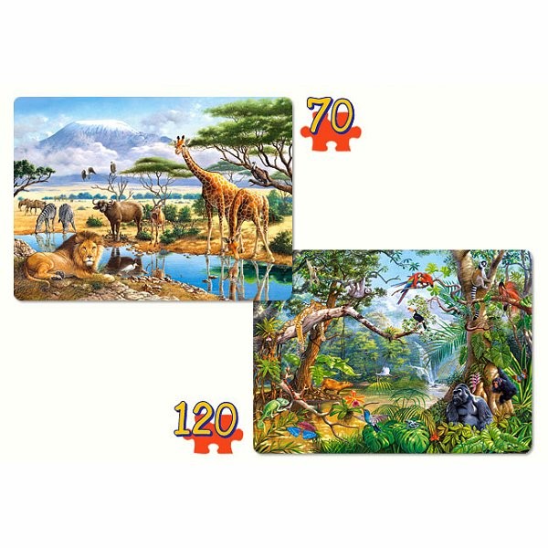 Puzzles 70 à 120 pièces : Les animaux de la jungle - Castorland-021031