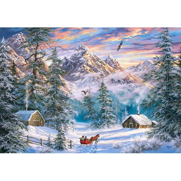 Puzzle 1000 pièces : Montagnes de Noël - Castorland-C-104680-2
