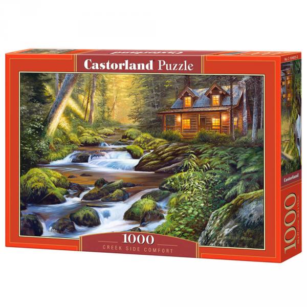 1000 Teile Puzzle: Komfortables Chalet am Bach - Castorland-C-104635-2
