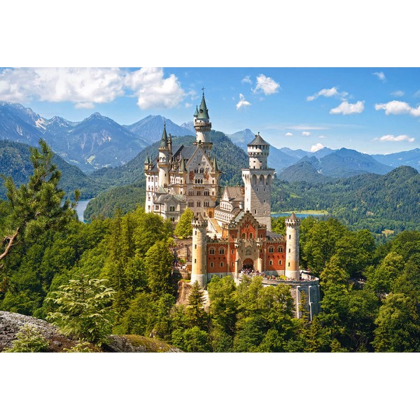 500 Teile Puzzle: Blick auf das Schloss Neuschwanstein - Castorland-B-53544