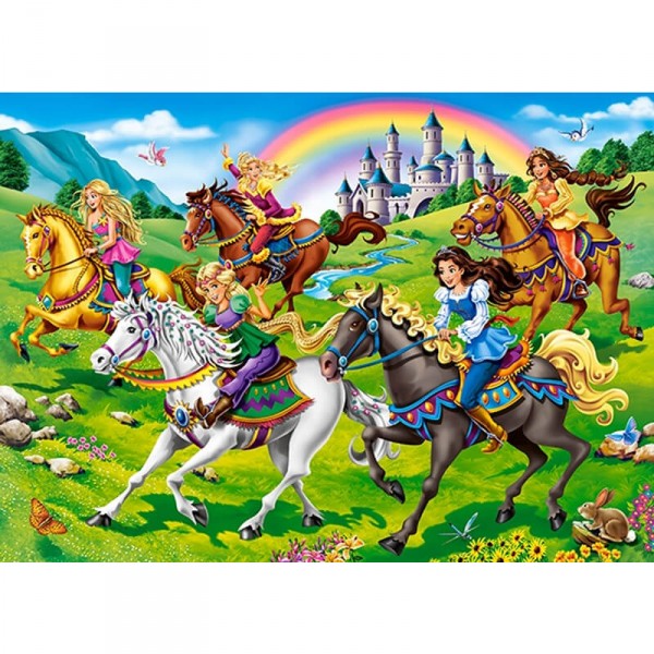 Puzzle 260 pièces : Balade à cheval des Princesses - Castorland-B-27507-1