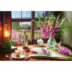 Still Life with Violet Snapdragons - Puzzle 1000 Pieces - Castorland