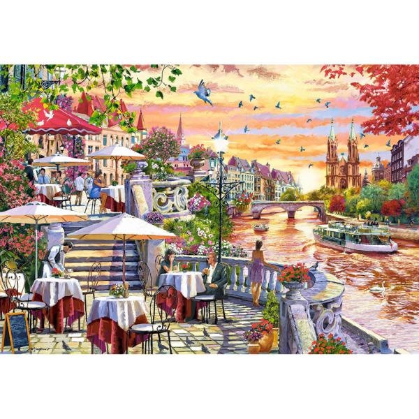 Puzzle 1000 pièces : Coucher de soleil romantique sur la ville - Castorland-C-104956-2