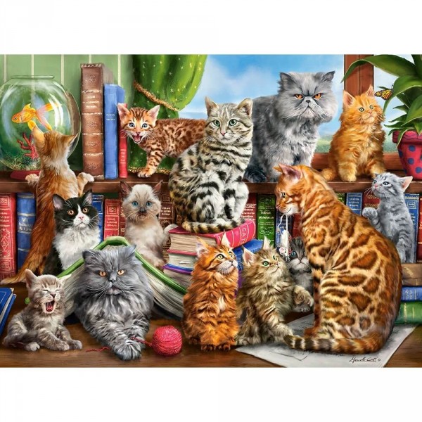 Puzzle 2000 pièces : La maison des chats - Castorland-200726-2