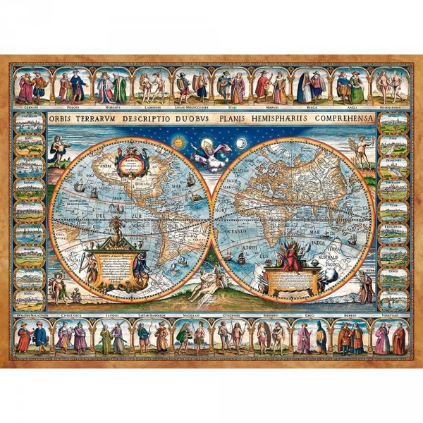 Puzzle 2000 pièces : carte du monde - Castorland-200733-2