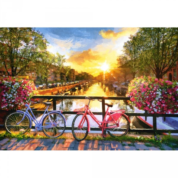 puzzle 1000 pièces : Amsterdam en vélo - Castorland-C-104536-2