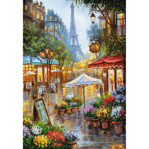 Puzzle 1000 pièces : Marché aux fleurs à Paris - Castorland-103669-2