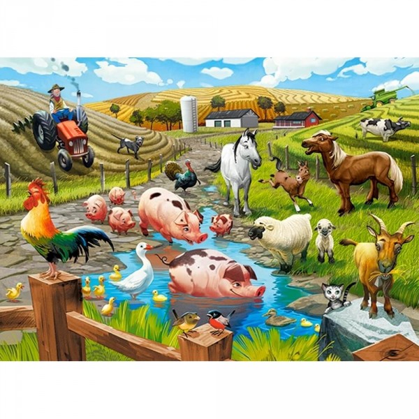 70 Teile Puzzle: Leben auf dem Bauernhof - Castorland-B-070060