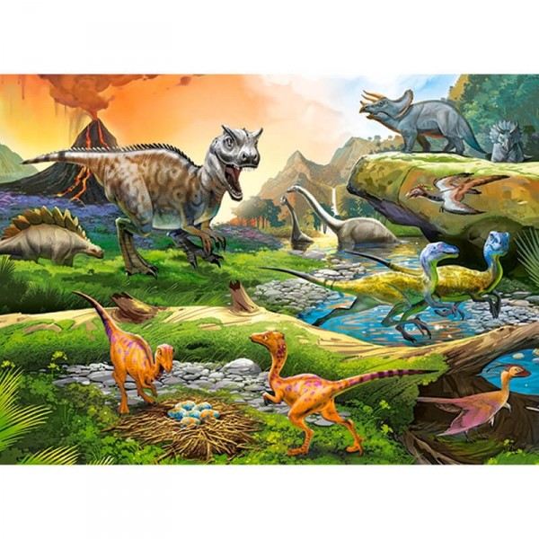 100 Teile Puzzle: Die Welt der Dinosaurier - Castorland-B-111084
